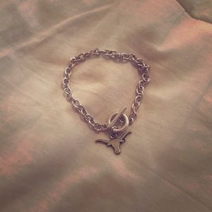 Sterling Silver Longhorn charm bracelet